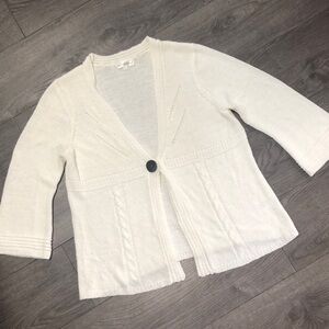 Northern Reflections white Knit Cardigan  sweater Size L